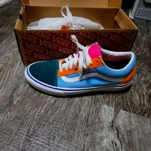Multicolored vans shoes 9.5